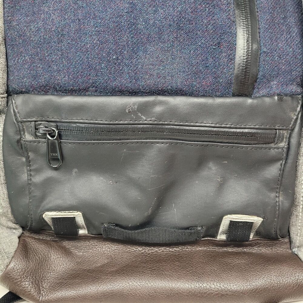 Timbuk2 CUSTOM Alcatraz Blue Gray Brwn Leather Laptop Backpack HANDMADE SAN FRAN - Picture 6 of 16